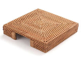 2X Rattan Napkin Holder Square,Wicker Basket for Kitchen,Flat Holders Woven V1366-AZ2-W-14463