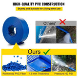 VEVOR Discharge Hose, 51 mm x 32 m, PVC Fabric Lay Flat Hose, Heavy Duty Backwash Drain Hose with V952-YCFCXRGJ2X100NWQEV0