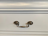 Dressing Chest with 6 Storage Drawers in Solid Wooden Mirror Metal Handles Grey Colour V43-DRS-SPNC