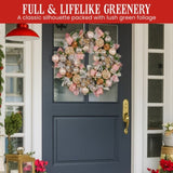 Christabelle 71cm Christmas Wreath Pink Front Door Decoration Jewelled Baubles Flowers Pine Con 112_GUE522