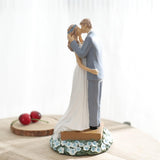 Sweet Newlyweds Kissing Figurine Decorations Bride Bridegroom Statues Couple Sculpture for V1366-AZ2-W-09232