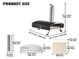Outdoor Pizza Oven, 12-inch, Wood Pellet and Charcoal Fired Pizza Maker, Portable Outside Stainless V952-BXSPSLYCKLHSBC8PEV0
