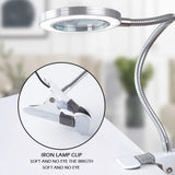 Lighting LED 8X Magnifying Lamp with Metal Clamp 360&deg Flexible Gooseneck and USB Plug Design for V178-91983