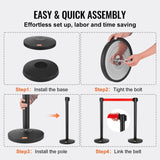 Crowd Control Stanchions, 2-Pack Crowd Control Barriers, Carbon Steel Baking Painted Stanchion Queue V952-ZGGLZHSTZX2JQGN8RV0