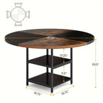 NNETMLT Round Dining Table - Rustic Brown & Black V728-YA175187