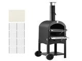 Outdoor Pizza Oven, 12" Pellet Fire Ovens, 2-Layer Pizza Oven Wood Fired, Wood Burning Outdoor V952-LSPSLHS458X48H85L001V0