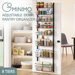 GOMINIMO 8 Tier Adjustable Baskets Over the Door Pantry Organizer Spice Rack V227-3720262010993