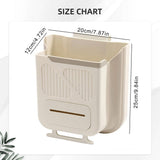 Practical Hanging Foldable Trash Can, Wall Mounted Collapsible Waste Basket for Cabinet Doors, Keeps V1192-AZ-W-32127