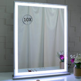 10x Magnification Mirror with Smart Touch Control and 3 Colors Dimmable Light for Bathroom and V178-30001