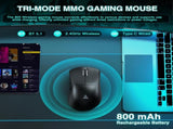 SOLAKAKA SM805 Tri-Mode Lightweight Wireless Gaming Mouse, 24000 DPI with Two Side Buttonsblack V1300-SM805-BLACK