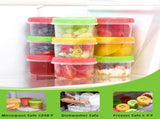 12 reusable 8-ounce plastic food containers with lids - deli containers - stackable food storage V1259-DP01-BO-209