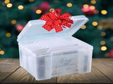 Greeting Card Organizer & Storage Box with 6 Adjustable Dividers for Holiday Birthday Get Well Cards V1369-AZ3-W-11378