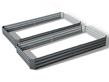 Green Fingers 2x Garden Bed 210x90cm Planter Box Raised Container Galvanised Herb GARDEN-ALUMGR-21-FC2