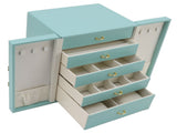 Jewelry Storage Box Leather Double Door Green European Style Storage Case for Necklace Earring Watch V1294-YM0715-3117220125011
