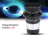 1.25" Telescope Eyepiece Set 4/10/25mm 2X Lens Kit for Astronomy V1366-AZ2-W-18552
