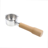 51mm Bottomless Portafilter with Filter Basket & Wooden Handle Replacement for Delonghi V1369-AZ3-W-15534