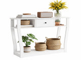 Artiss Console Table Entryway Hallway Sofa Side Table Drawer Shelf 100CM White FUR-S-CST-03-WH