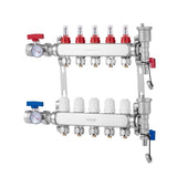 5-Branch Heat Manifold, 1/2" PEX Tubing Manifold, Stainless Steel PEX Manifold for Hydronic V952-DRFSQBXG5HLGXT75CV0