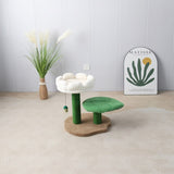 CATIO 2 Level White Camelia Flower Cat Scratching Tree V390-C7086