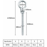 Eye Bolts M8 X 80Mm Stainless Steel Metric Thread M8 Eye Bolts For Fixing And Hanging, 6 pcs V1188-MS-227-0894