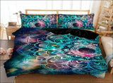 Mandala Bordeaux Leaf Quilt / Doona / Duvet Cover set V745-AQ042845E3