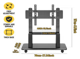 TV Stand for 3270 Inch TVs with Projector Shelf, Lockable Wheels, Adjustable Height, Cable V1181-HI028