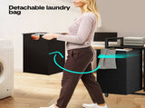 Laundry Hamper Basket Metal Laundry Organizer with MDF Shelf and 2 Waterproof Pull-Out Removable V985-LAUNDRYHAMPER