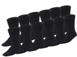 12 Pairs BAMBOO SOCKS Mens Heavy Duty Premium Thick Work Socks Cushion BULK - Black V563-12BMSKS-BLK-SIZE6-11