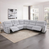 Large Sectional Corner Modular Lounge Suite in Fabric with Electric Recliner V43-SOF-HRLEY-GR