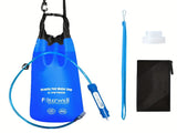 Blue portable shower bag, camping shower, TPU shower bag, hanging outdoor shower, 6L shower bag, V1106-132-BLA-24694