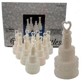 25 Pack Wedding Cake Blow Bubble Bottles White Plastic 6cm High Bomboniere Favour Guest Gift V382-CAKEBUBBLESX25