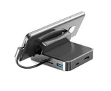 5 in1 Type C to HDMI-compatible Adapter USB 3.0/2.0 TFCard Slot Converter Holder - Black V1263-JX-245