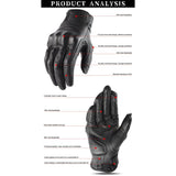 Motorcycle Gloves Leather Retro Motorcycle Gloves Men Touch Screen Motocross Gloves Full Finger V1366-AZ2-W-03338