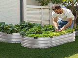 Metal Raised Garden Bed 4x2x1 ft Outdoor Galvanized Planter Box Silver V952-JSYHZZC421FT2BQAHV0