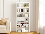 Levede 6 Tier Book Shelf Adjustable Shelves White CH1154-6-WH