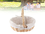 Rattan Storage Basket Hand Made Oval Picnic Storage Basket for Indoor Outdoor 28x26x20cm Daisy V1294-YM0901-210319AH04-1