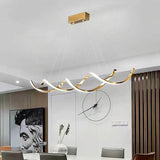 120cm Modern Minimalist Titanium Gold Pendant Light Adjustable LED Chandelier V255-L-24122-G-120