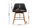 Artiss 2x Bar Stools Swivel Seat Wooden Charcoal BA-TW-8125-CHX2