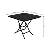 SOGA Black Dining Table Portable Square Surface Space Saving Folding Desk with Lacquered Legs Home TABLE1205AA