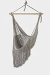 Fringed Cotton Rope Mexican Hammock Swing from Mexico in Dream Sands V97-CHSCHDS