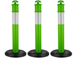 3 Pack Traffic Delineator Posts, 1140 mm Traffic Safety Cones with Fillable Base and Reflective V952-TCDZJTJSZLS4LWRAR001V0