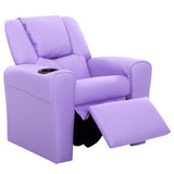 Keezi Kids Recliner Chair Purple PU Leather Sofa Lounge Couch Children Armchair KID-RECLINER-PUR