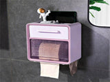 Toilet Paper Roll Box Waterproof Wall Mount Toilet Tissue Holder No Punch Bathroom Tissue Roll Box V1294-YM0716-3112220043712