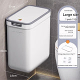 Wall Mounted Trash Bin Press Top Trash Bin Large Capacity Bin Bathroom Bin - White - Size large V1106-121-79989-WHT-LARGE