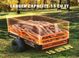 Heavy Duty Steel ATV Dump Trailer, 1500-Pound Load Capacity 15 Cubic Feet, Tow Behind Dump Cart V952-HYTCWGK15CUFTPB5GV0