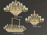 BAMDECOR C3347 Modern Luxury Crystal-leaf Chandelier LED Fashion Creativity Pendant Ceiling V255-BAM-C3347-60