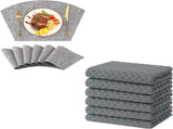 Homaxy Round Table Placemats Set of 6, Washable Wedge Shaped Faux Leather Table Mats and Terry V1258-DP02-F-147