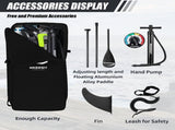 Inflatable vertical paddle set for water sports and surfing-including air pump, paddle, rope, V1102-HYJB002