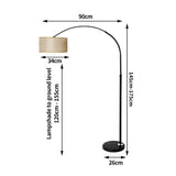 EMITTO Modern LED Floor Lamp Reading Grey LI0384-BKGY