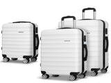 Wanderlite 3Set 20-24-28 Inch with TSA Lock Spinner Travel Suitcase Carry On Hard Shell LUG-ABS-AJ-3SET-WH